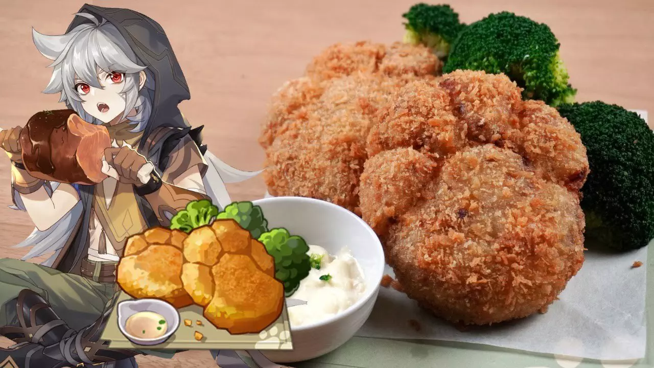 Thumbnail for Genshin Impact: Razor's specialty, "Puppy-Paw Hash Brown" / 原神料理 レザーのオリジナル料理「ツメ型コロッケ」再現