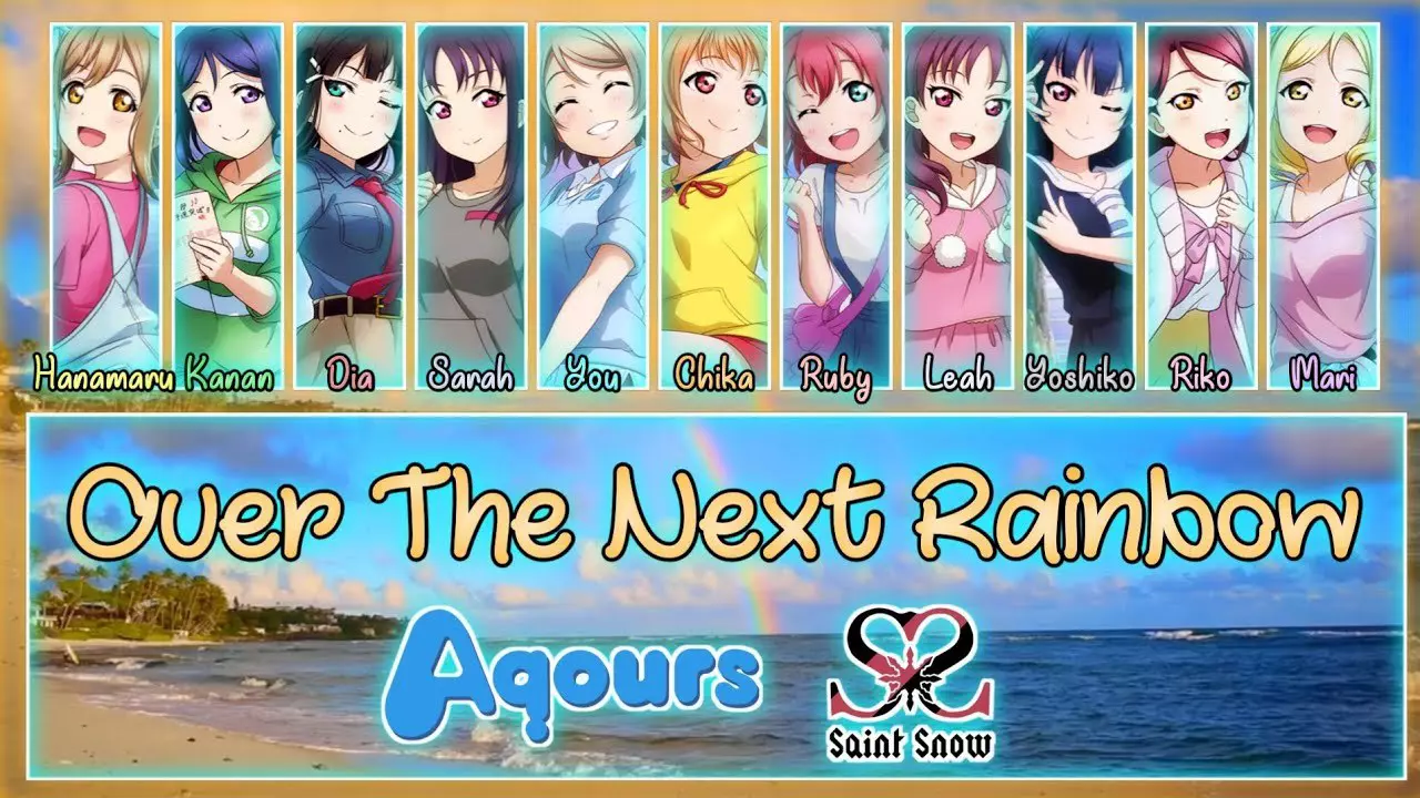 Thumbnail for Over The Next Rainbow - Saint Aqours Snow [FULL ENG/ROM LYRICS + COLOR CODED] | Love Live!