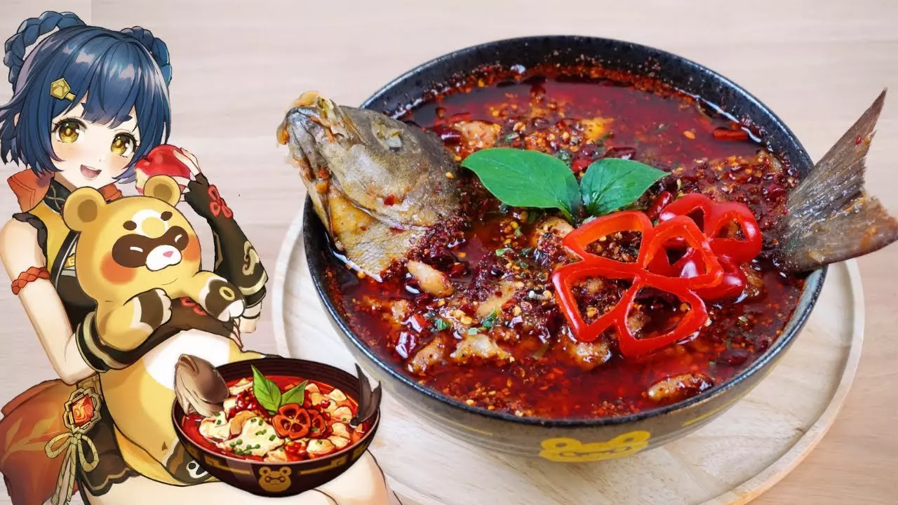 Genshin Impact: Xiangling's specialty, "Wanmin Restaurant's Boiled Fish" / 原神料理 香菱のオリジナル料理「万民堂水煮魚」再現