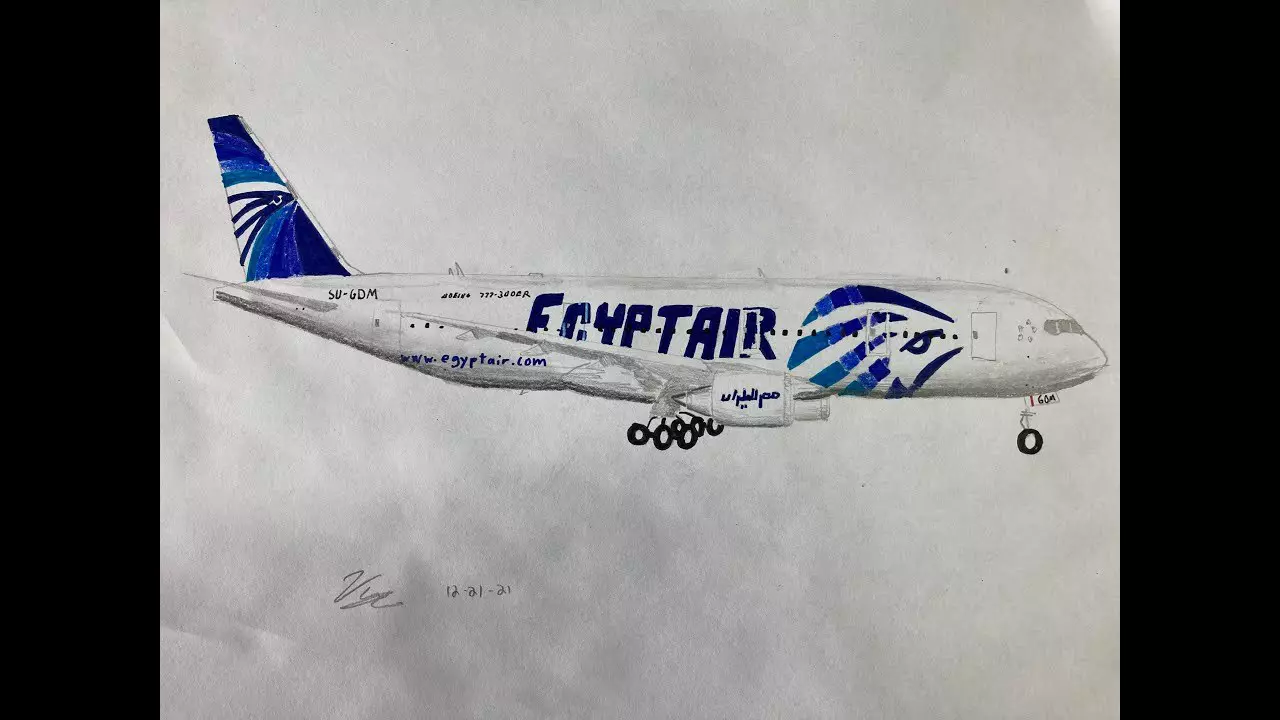 Thumbnail for Egyptair 777-300ER | Timelapse Drawing